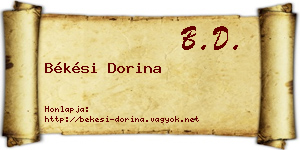 Békési Dorina névjegykártya